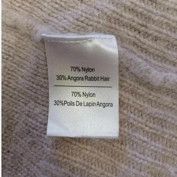 Kenar Angora Rabbit Hair Blend Oatmeal Ooen Cardigan Size Small - Picture 4 of 7